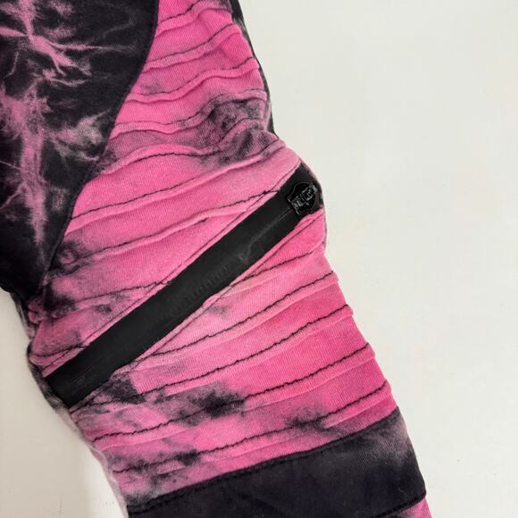 Posh Kiddos Pink & Black Tie Dye Biker Outfit Set Size 3 - Picture 6 of 7